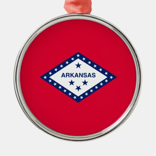 Vlaggenontwerpdecor Arkansas Metalen Ornament (Voorkant)