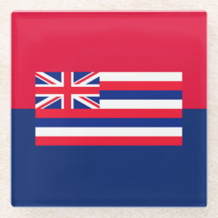 Vlaggenontwerpdecor Hawaii-staat Glazen Onderzetter