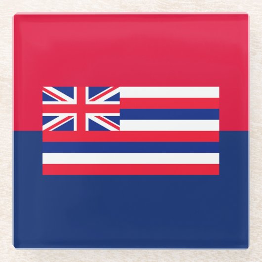 Vlaggenontwerpdecor Hawaii-staat Glazen Onderzetter (Voorkant)