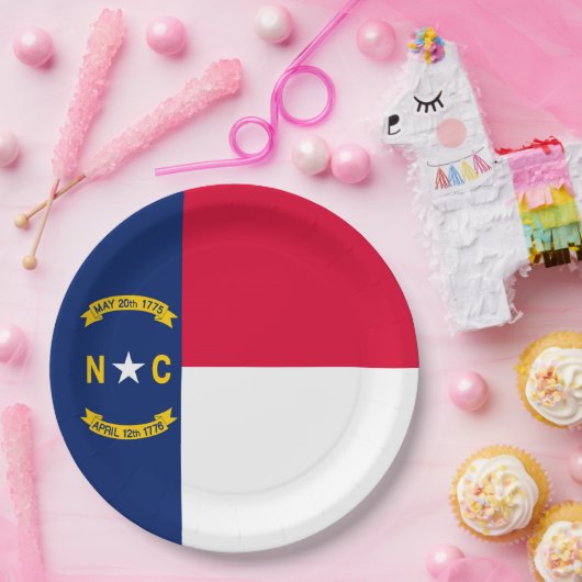 Vlaggenontwerpdecor North Carolina Papieren Bordje (Feest)
