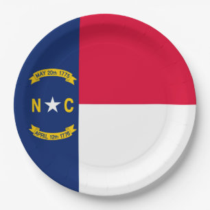 Vlaggenontwerpdecor North Carolina Papieren Bordje