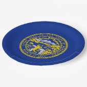 Vlaggenontwerpdecor van de staat Nebraska Papieren Bordje (Gekanteld)