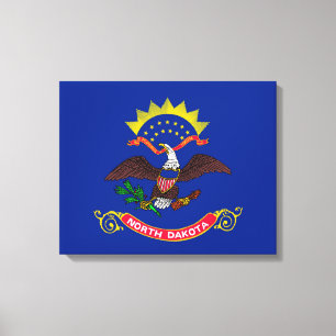 Vlaggenontwerpdecor van de staat North Dakota Canvas Afdruk