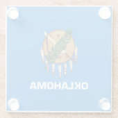 Vlaggenontwerpdecor van de staat Oklahoma Glazen Onderzetter (Achterkant)