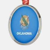 Vlaggenontwerpdecor van de staat Oklahoma Metalen Ornament (Links)