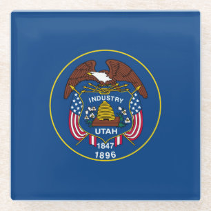 Vlaggenontwerpdecor voor Utah State Glazen Onderzetter