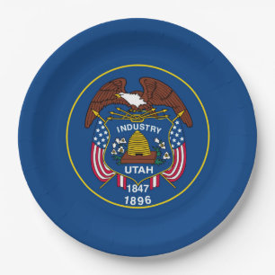 Vlaggenontwerpdecor voor Utah State Papieren Bordje