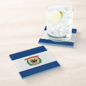 Vlaggenontwerpdecor West Virginia Glazen Onderzetter (Schuin)