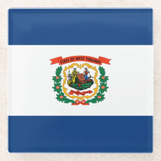 Vlaggenontwerpdecor West Virginia Glazen Onderzetter (Voorkant)