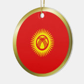 Vlaggenornament Kirgizië Keramisch Ornament (Links)