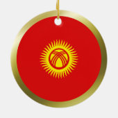 Vlaggenornament Kirgizië Keramisch Ornament (Achterkant)