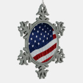 VlaggenOrnament Verenigde Staten Tin Sneeuwvlok Ornament (Links)