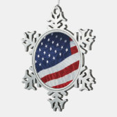 VlaggenOrnament Verenigde Staten Tin Sneeuwvlok Ornament (Rechts)