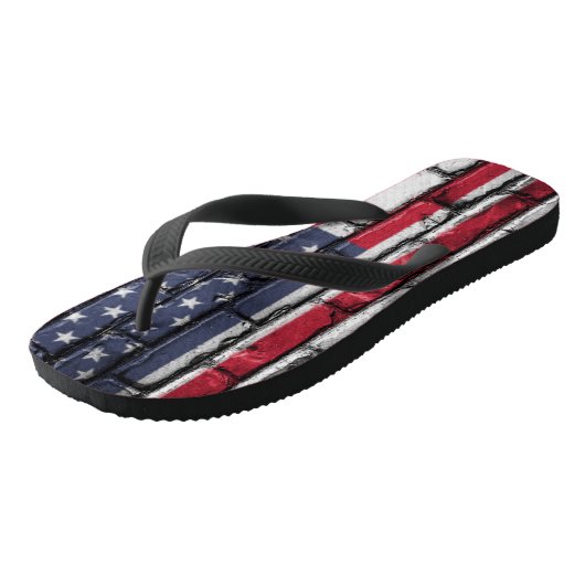 Vlaggenoude Grunge Verenigde Staten van Amerika Teenslippers (Schuin)