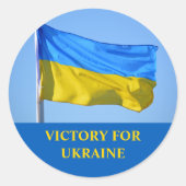 Vlaggenoverwinning voor Oekraïne Ronde Sticker (Voorkant)