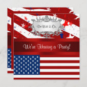 Vlaggenpartij van de Verenigde Staten - Rode Witte Kaart (Voorkant / Achterkant)