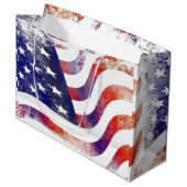 Vlaggenpatriotticus van de VS, 4 juli Groot Cadeauzakje (Voorkant Gekanteld)