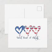 Vlaggenpatriottische harten 4 juli Sweet Land o Briefkaart (Voorkant / Achterkant)