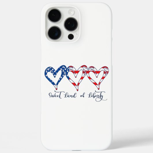 Vlaggenpatriottische harten 4 juli Sweet Land o Case-Mate iPhone Case (Achterkant)