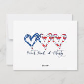 Vlaggenpatriottische harten 4 juli Sweet Land o Feestdagenkaart (Achterkant)