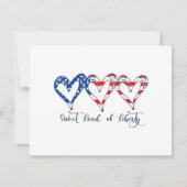 Vlaggenpatriottische harten 4 juli Sweet Land o Feestdagenkaart (Voorkant)