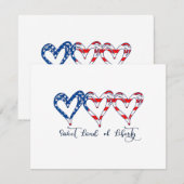 Vlaggenpatriottische harten 4 juli Sweet Land o Feestdagenkaart (Voorkant / Achterkant)