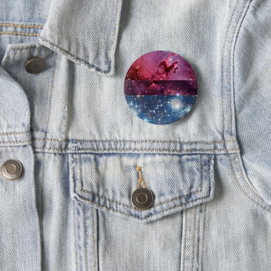 Vlaggenpen van bisexual nebula ronde button 5,7 cm (In situ)