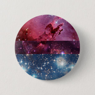 Vlaggenpen van bisexual nebula ronde button 5,7 cm