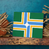 Vlaggenplak van Portland City Fotoplaat (Zijkant)