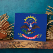 Vlaggenplaque van de staat North Dakota Fotoplaat (Zijkant)