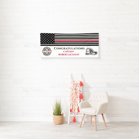 Vlaggenrode lijn voor brandweermannen spandoek (Insitu)