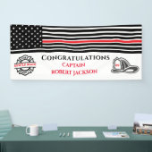 Vlaggenrode lijn voor brandweermannen spandoek (Beurs)