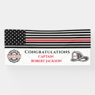 Vlaggenrode lijn voor brandweermannen spandoek