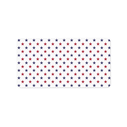 Vlaggenrood en vlagblauwe sterren van de VS Etiket (Voorkant)