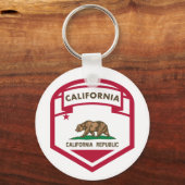 Vlaggenschild van de Californische staat Sleutelhanger (Voorkant)
