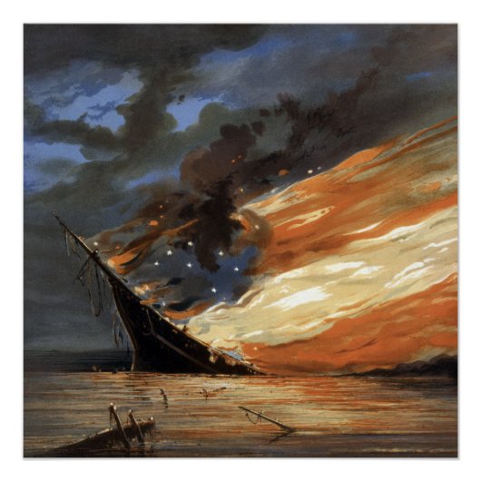 Vlaggenschip van de opstandige burgeroorlog in bra perfect poster (Voorkant)