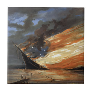 Vlaggenschip van de opstandige Burgeroorlog in bra Tegeltje