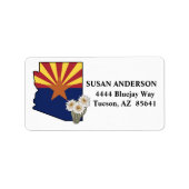 Vlaggenstaat Arizona Flower Saguaro Cactus Blossom Etiket (Voorkant)