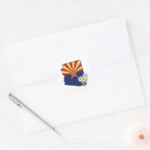 Vlaggenstaat Arizona Flower Saguaro Cactus Blossom Vierkante Sticker (Envelop)