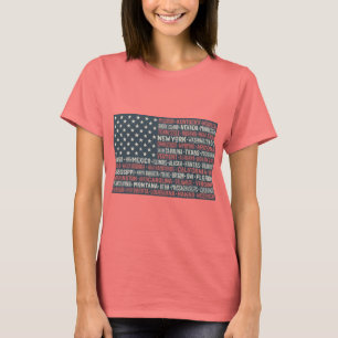  Vlaggenstaat noemt woorden kunst T-shirt