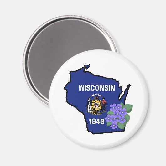 Vlaggenstaat Wisconsin Vlaggenstaat Vlaggenstaat V Magneet (Voorkant / Achterkant)