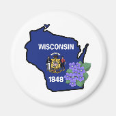 Vlaggenstaat Wisconsin Vlaggenstaat Vlaggenstaat V Magneet (Voorkant)