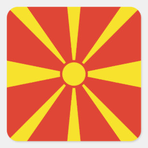 Vlaggensticker Noord-Macedonië Vierkante Sticker