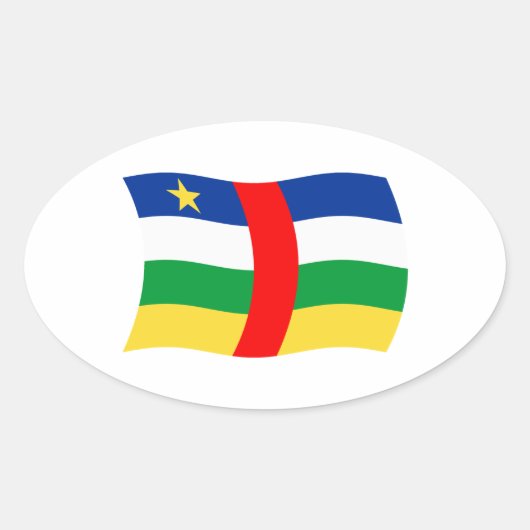 Vlaggensticker van de Centraal-Afrikaanse Republie Ovale Sticker (Voorkant)