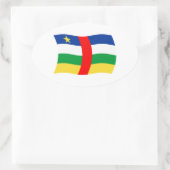 Vlaggensticker van de Centraal-Afrikaanse Republie Ovale Sticker (Tas)