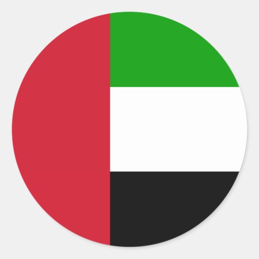 Vlaggensticker van de Verenigde Arabische Emiraten Ronde Sticker (Voorkant)