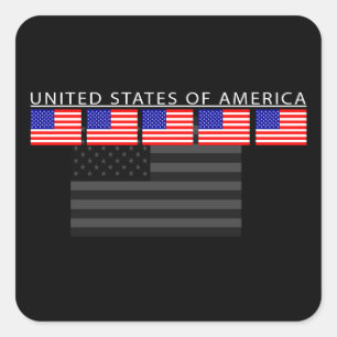 Vlaggensticker van de Verenigde Staten van Amerika Vierkante Sticker