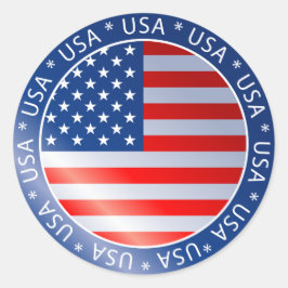 Vlaggensticker van de VS Ronde Sticker