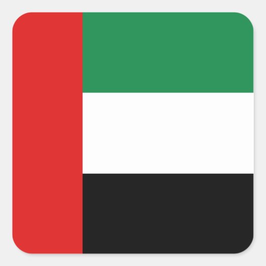 Vlaggensticker van UAE Vierkante Sticker (Voorkant)