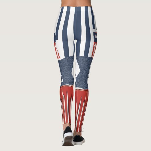 Vlaggenstijl "USA" Patroon Leggings voor 4 juli (Achterkant)